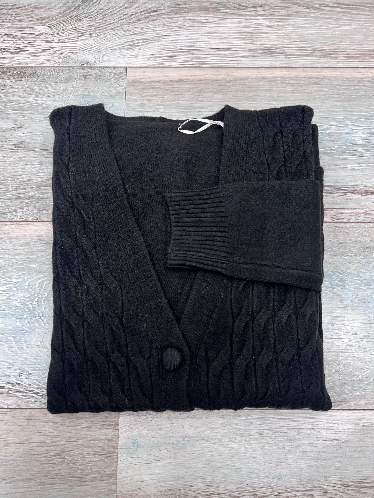Cardigan trecce donna colore nero - autunno inverno
