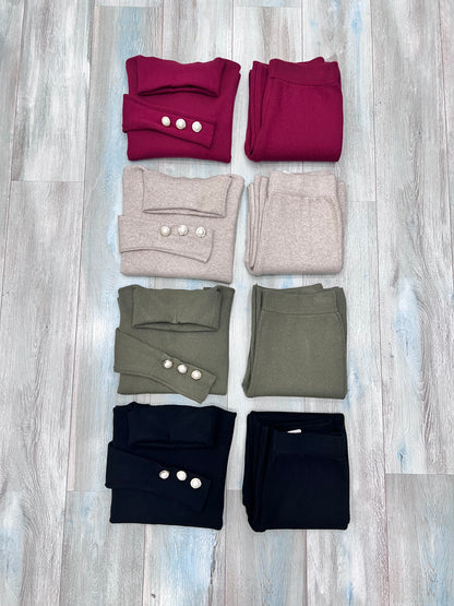 Set maglia e pantalone donna - Lanetta di qualità superiore - Completo versatile taglia unica - colori disponibili
