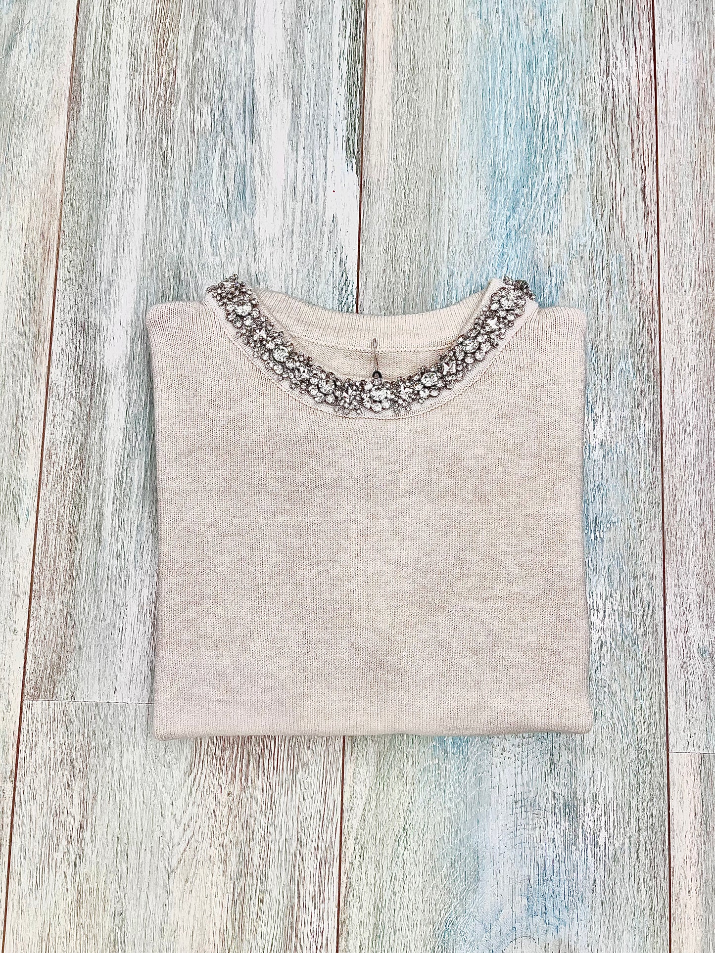 Maglia donna lanetta mezza manica - Colore burro  elegante per feste natalizie
