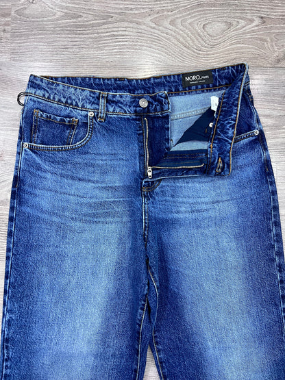 Dettaglio cuciture rinforzate jeans wide leg Made in Italy