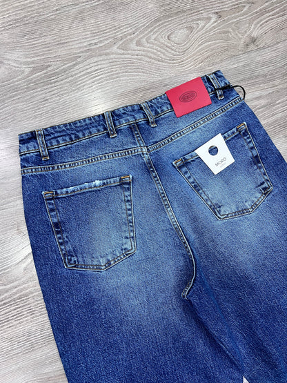 Jeans Uomo Gamba Larga Wide Leg Sabbiato - Denim Premium Made in Italy