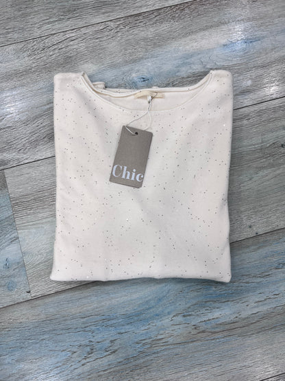 Maglia donna lurex - dettaglio tessuto con brillantini e texture premium