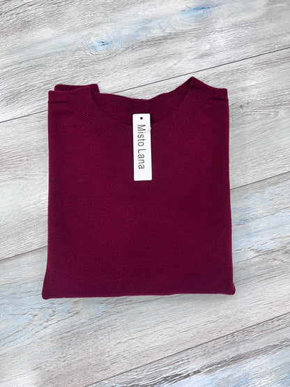 Maglia Donna Misto Lana Girocollo - Manica Lunga 5 Colori