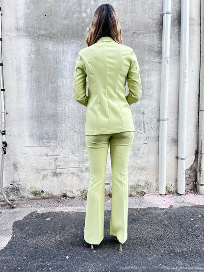 Retro tailleur donna 580 verde - dettaglio vestibilità avvitata made in Italy
