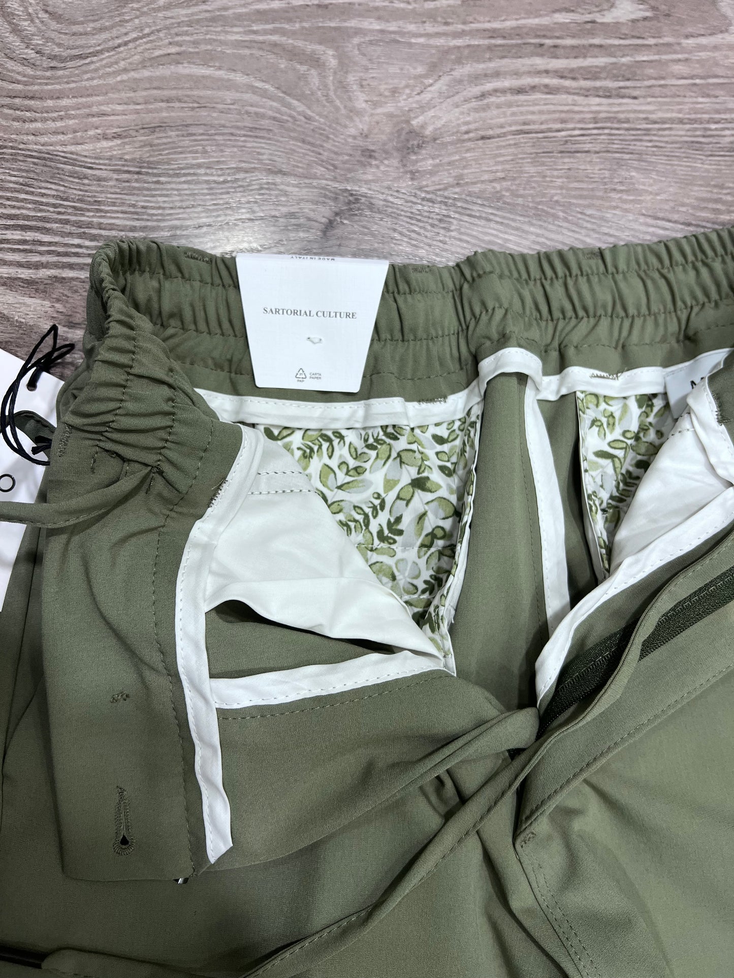 Pantalone uomo estivo poly viscosa elastico vita - dettaglio laccetto interno