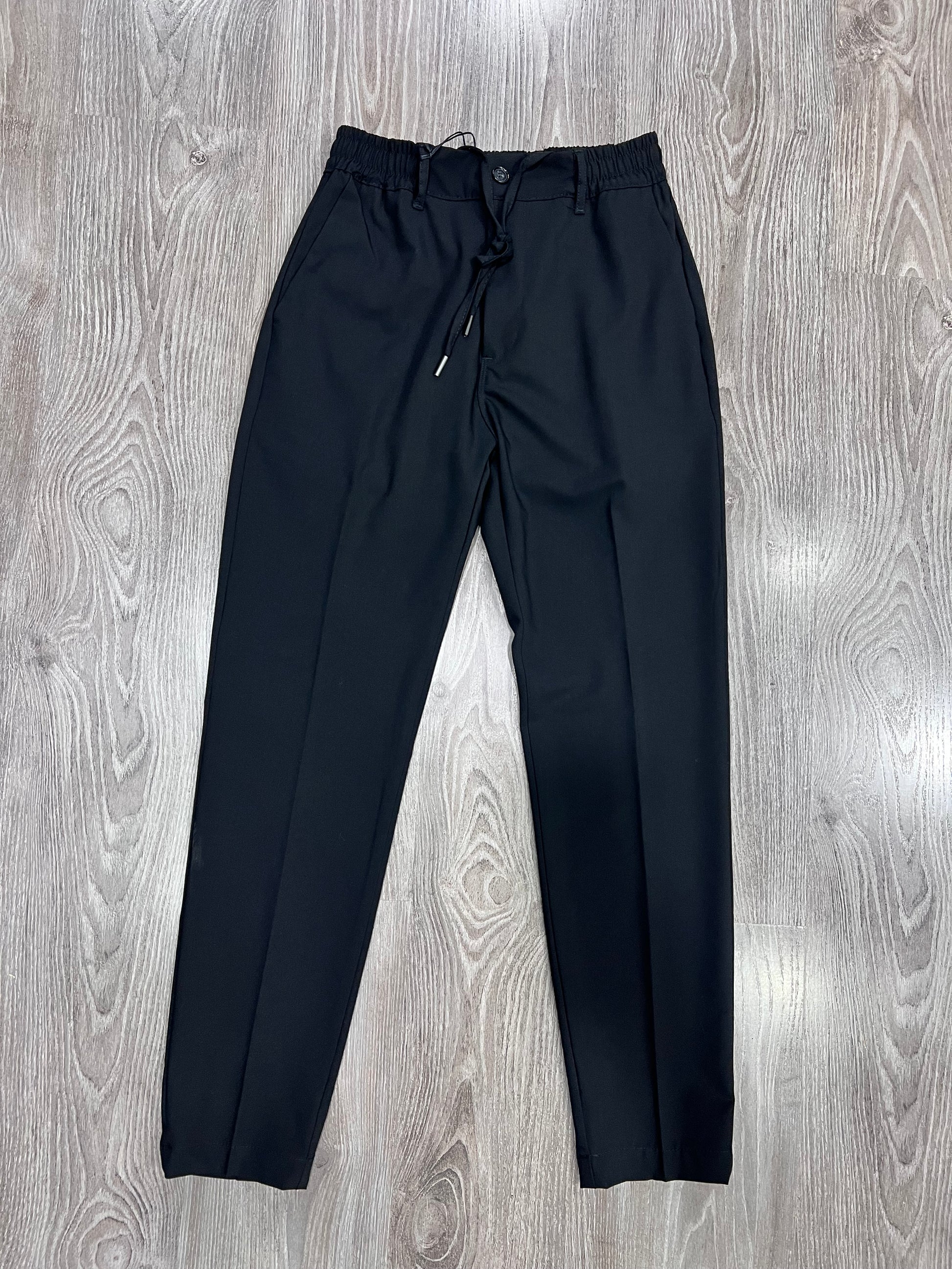 Pantalone uomo estivo poly viscosa estivo colore nero Made in Italy 