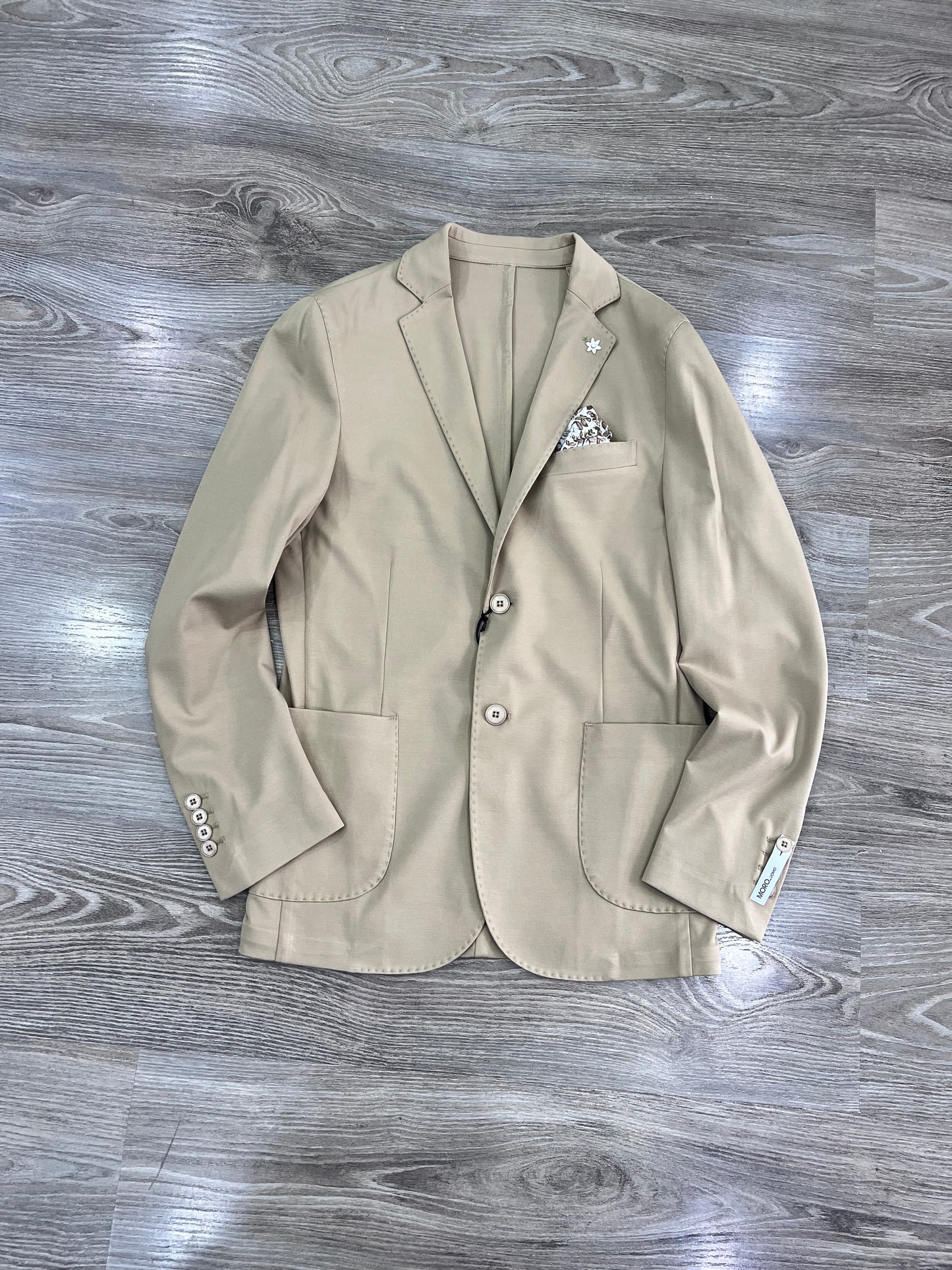 Giacca uomo punto milano safari vista frontale, blazer elegante italiano
