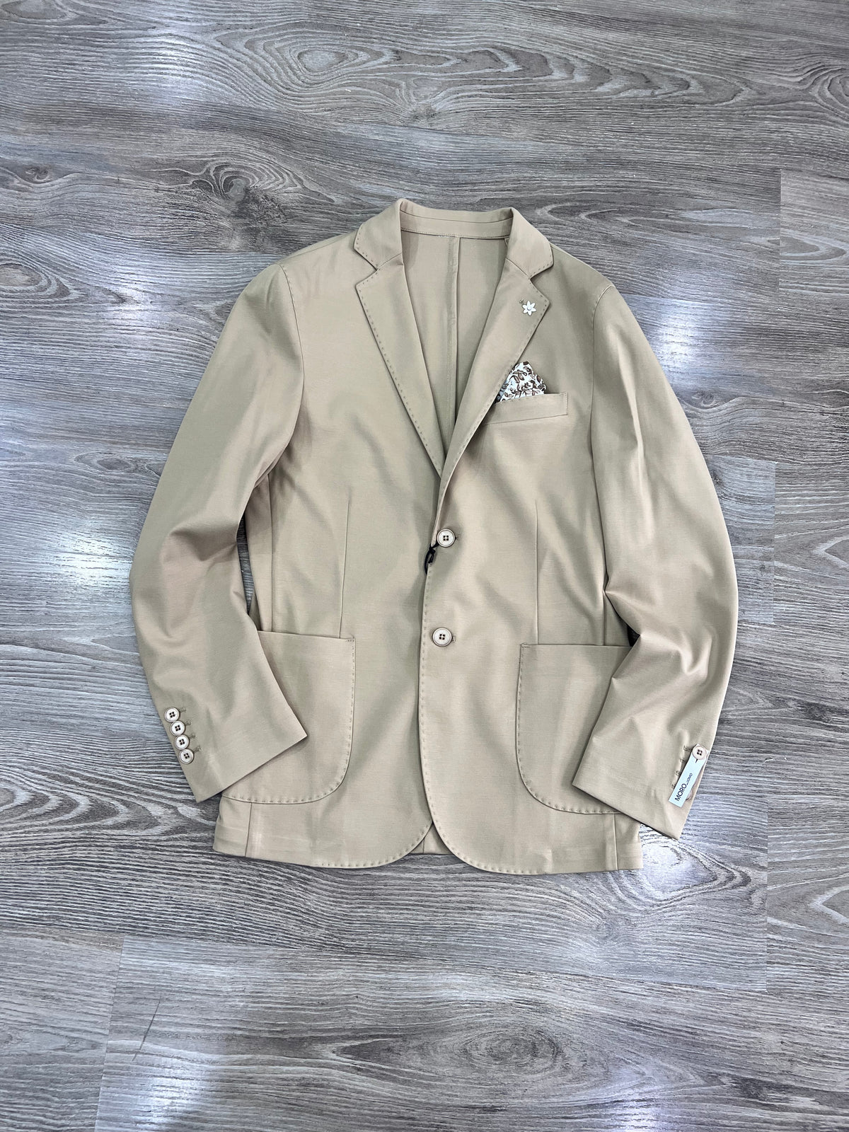 Giacca uomo punto milano safari vista frontale, blazer elegante italiano