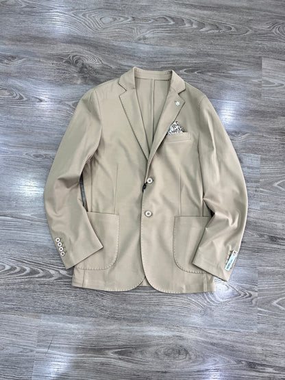 Giacca uomo punto milano safari vista frontale, blazer elegante italiano