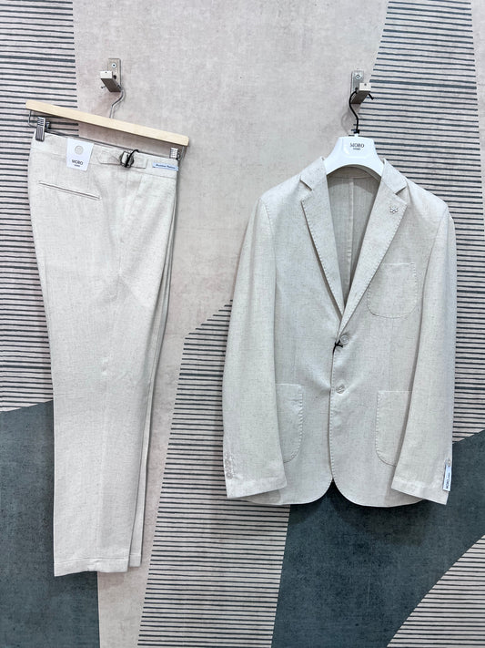 Abito uomo 653 Completo estivo giacca e pantalone in lino e viscosa, vestibilità regolare Made in Italy – Frarò