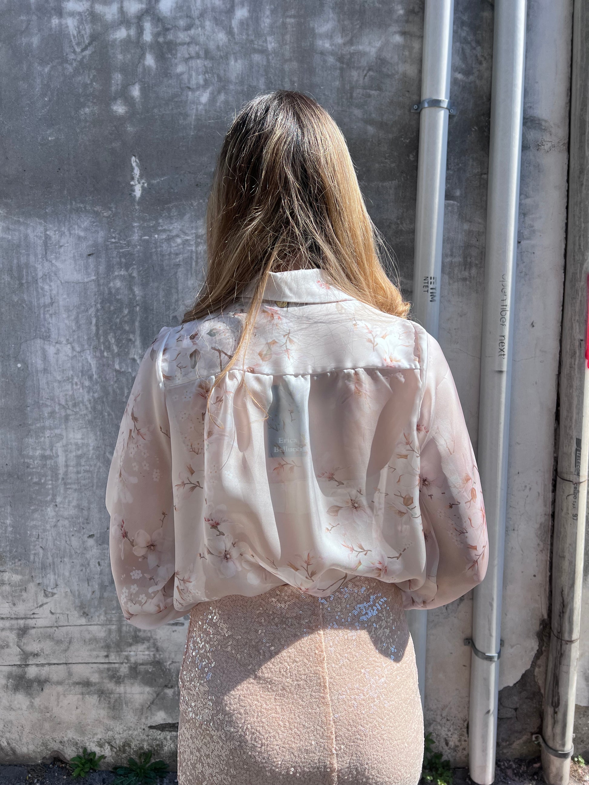 Camicia donna 122 fantasia floreale – vista posteriore, vestibilità regolare lunghezza normale, Luxury Collection SS26
