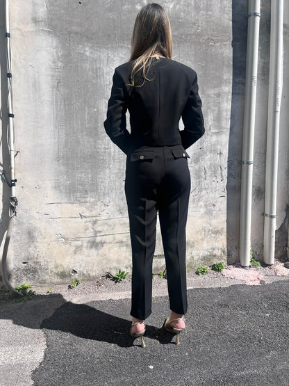 Tailleur donna Gadì 578 nero – giacca e pantalone elegante Made in Italy, taglie 40–50 - vista posteriore.