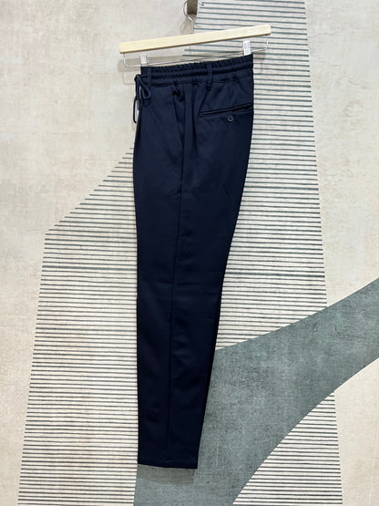 "Pantalone uomo Moro tessuto punto Milano blu - qualità sartoriale italiana"
