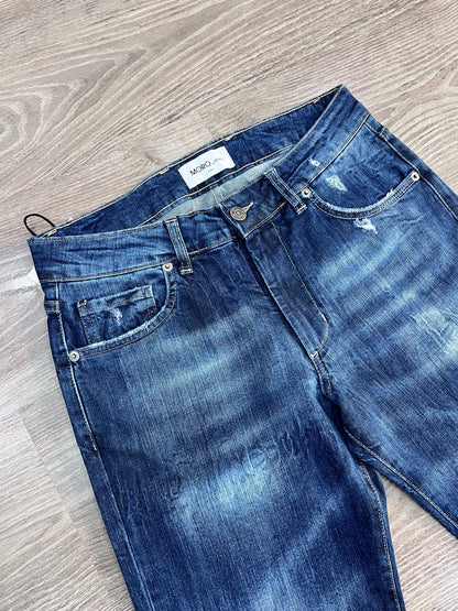 Jeans uomo slim fit elasticizzati  – dettaglio vita e tasche frontali – Made in Italy Frarò