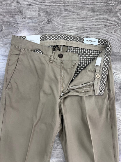 Pantalone uomo 644 slim fit - colore Camel – dettaglio manifattura e fodera interna a fantasia – Frarò