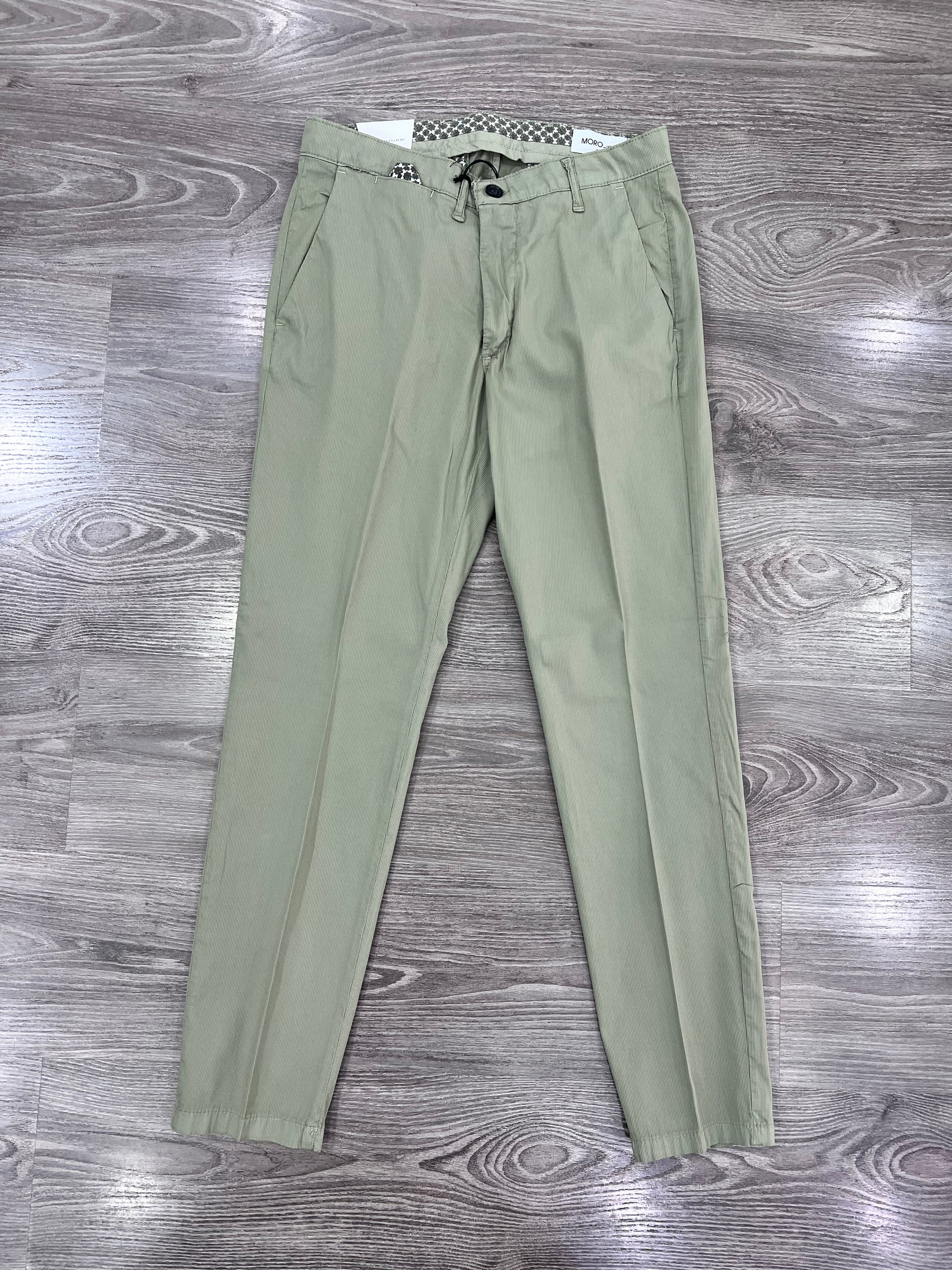 Pantalone uomo 644 slim fit - colore Salvia – Tessuto cotone 98% elastane 2%, collezione estiva – Frarò