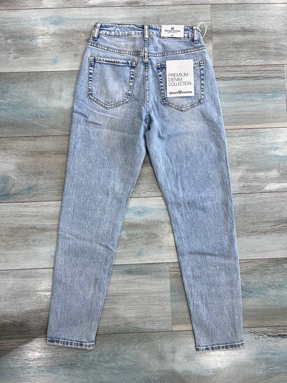 Jeans mom fit donna vista posteriore lavaggio chiaro – Frarò
