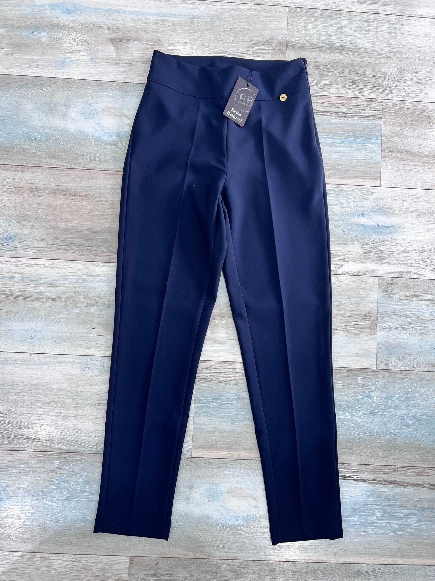 Pantalone bustino vita alta donna colore dark blu slim fit Made in Italy – Frarò

