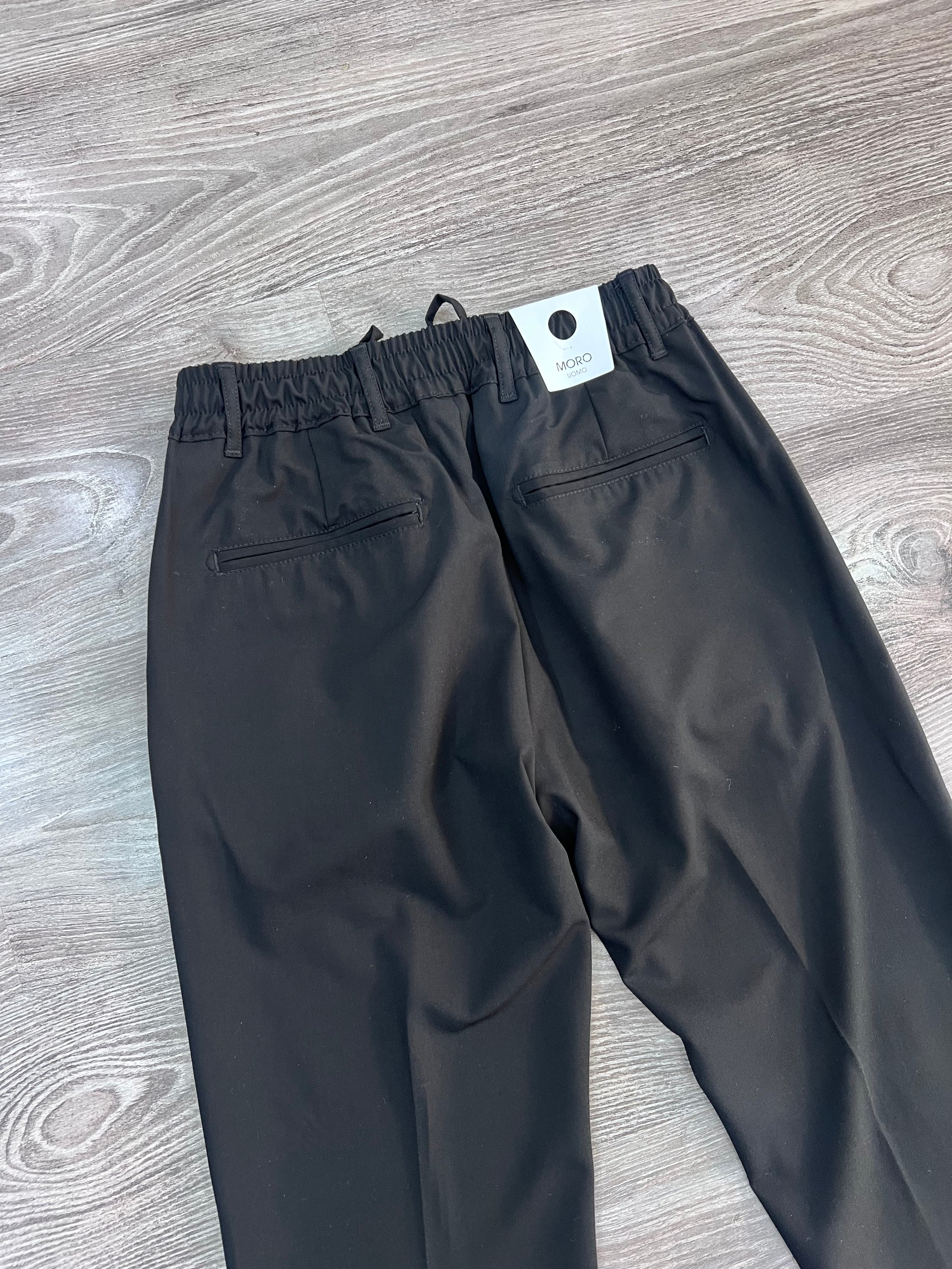 Pantalone uomo estivo poly viscosa sartoriale uomo elastico vita - dettaglio elastico, passanti e friso posteriore