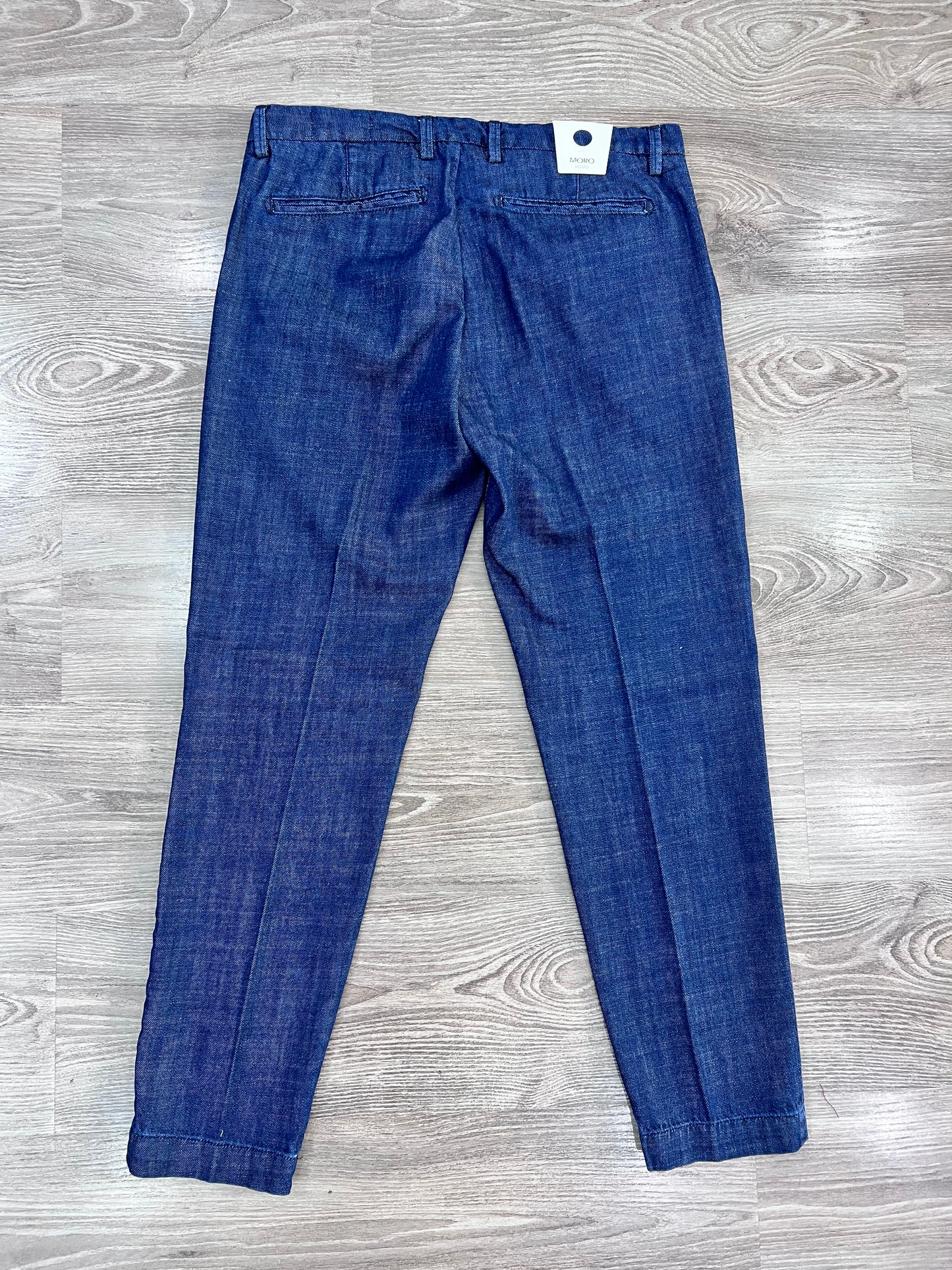 Jeans sartoriale uomo vista posteriore – tessuto leggero estivo Made in Italy – MEJ Frarò