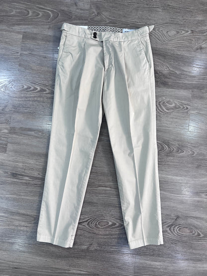 Pantalone sartoriale uomo con fibbie beige – Made in Italy MEJ Frarò