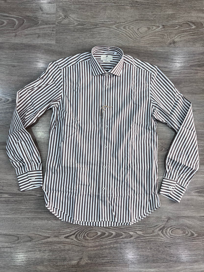 camicia uomo fast- rigo moro- vista frontale - camicia aperta sù sfondo neutro