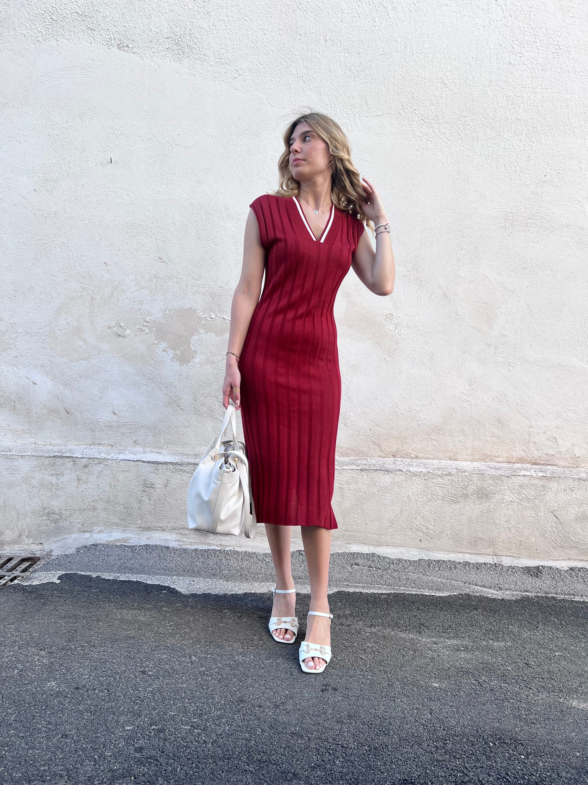 Vestito lungo donna Aleta Amarena – abito maxi in viscosa, collezione estate Frarò
