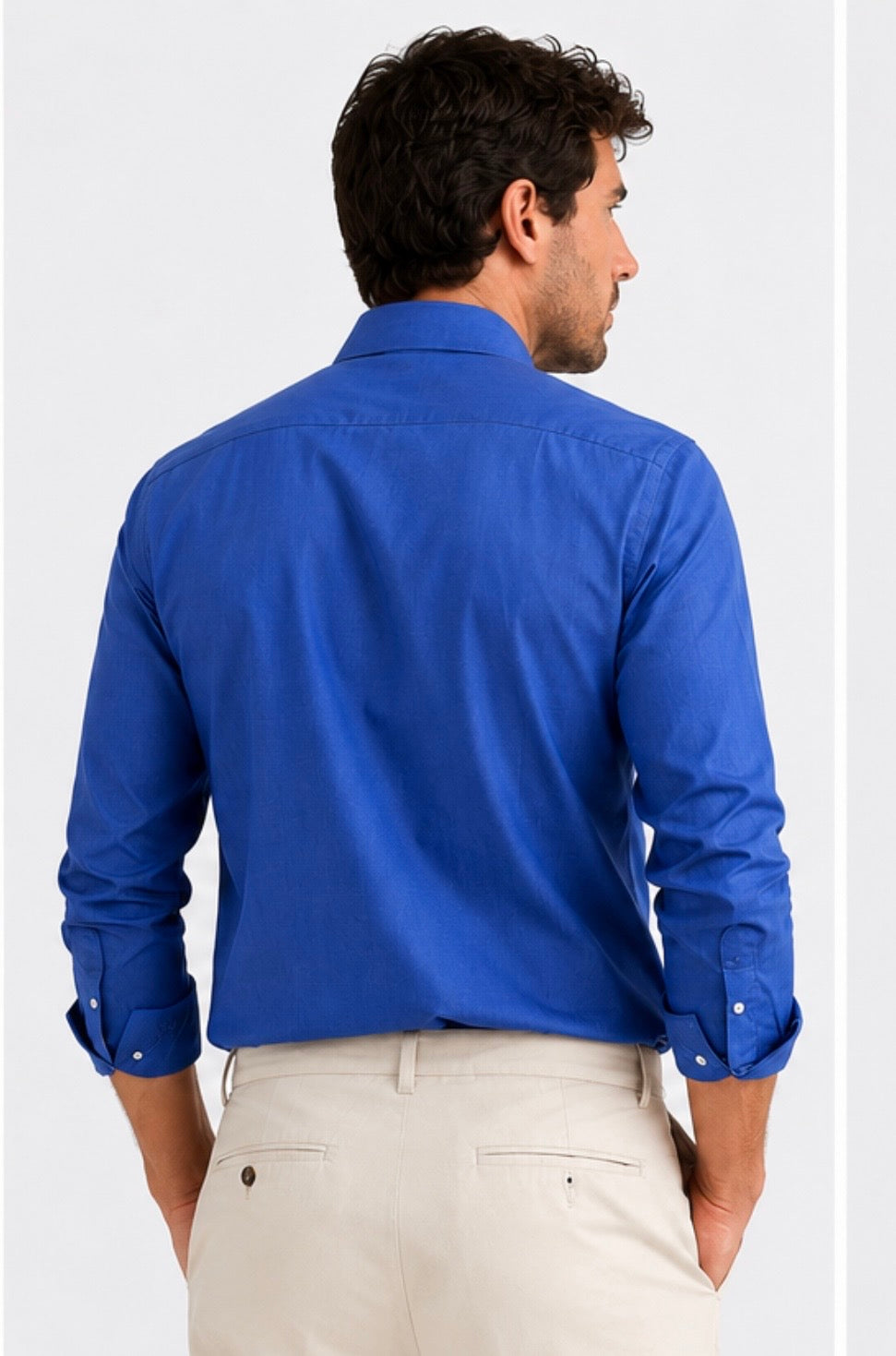 Camicia Uomo Chambray - vista posteriore indossata da modello