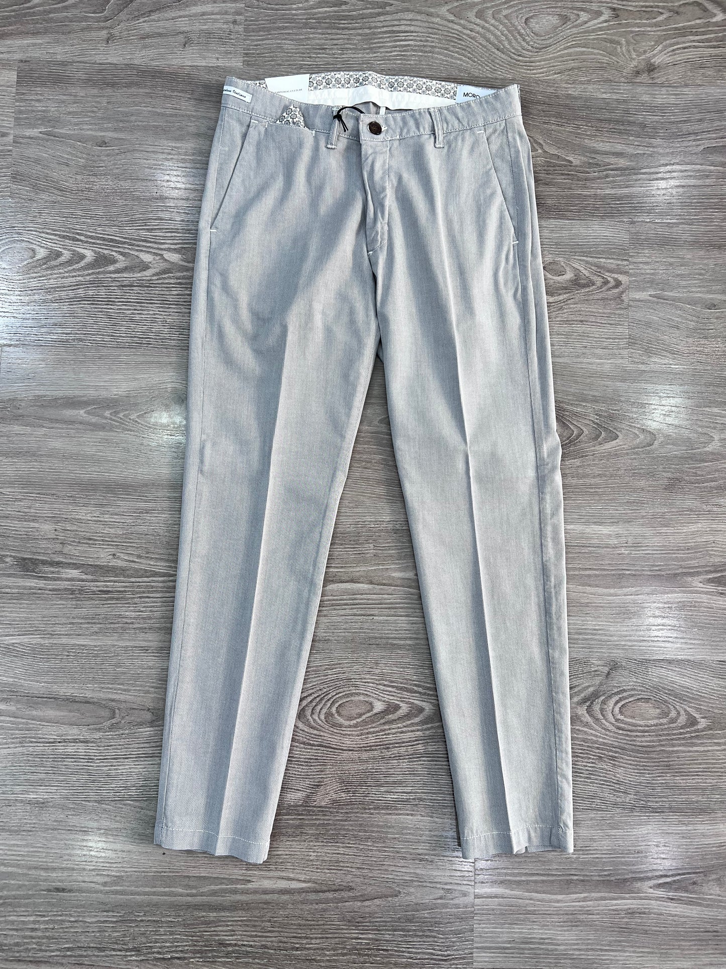 Pantalone uomo tinto in filo colore perla – vista frontale – Frarò Made in Italy