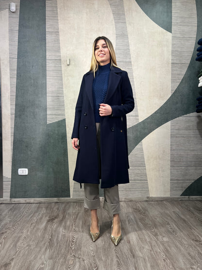 Cappotto 502 | Panna | Blu