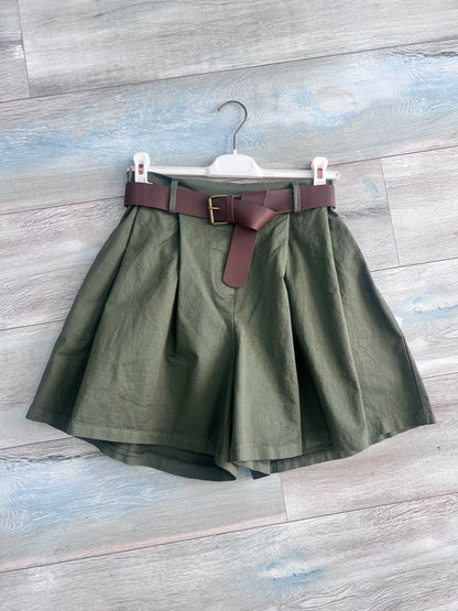 Shorts a gonna donna in cotone colore militare - taglia unica fino alla 46 - Frarò
