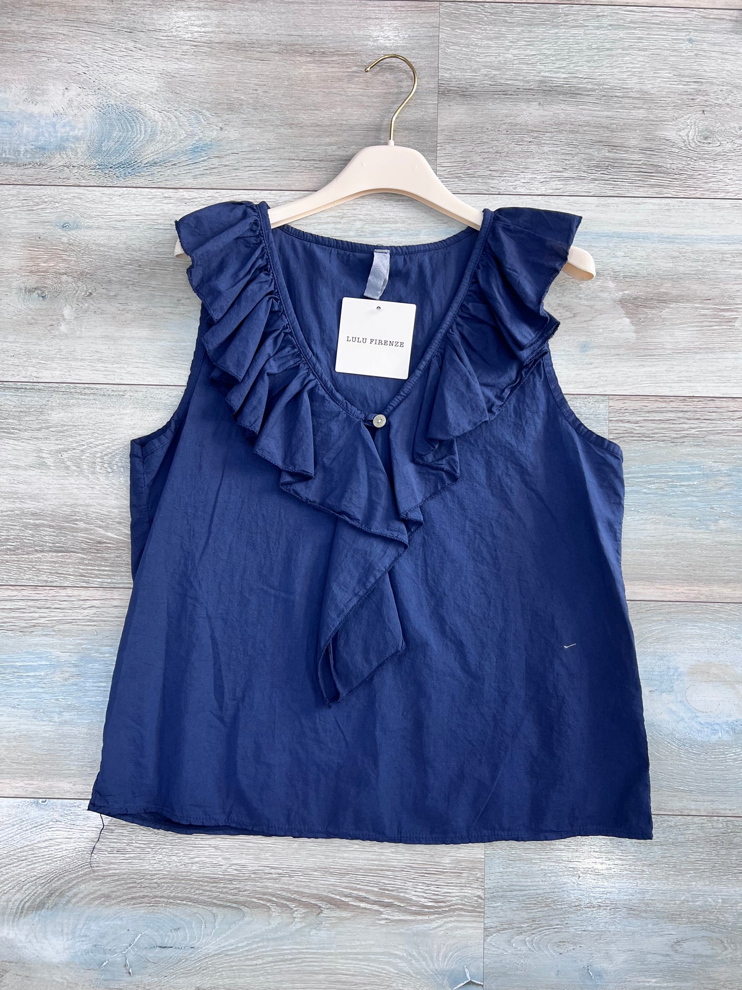 Blusa donna cotone leggero voilà colore bluett - taglia unica fino alla 46 - Frarò
