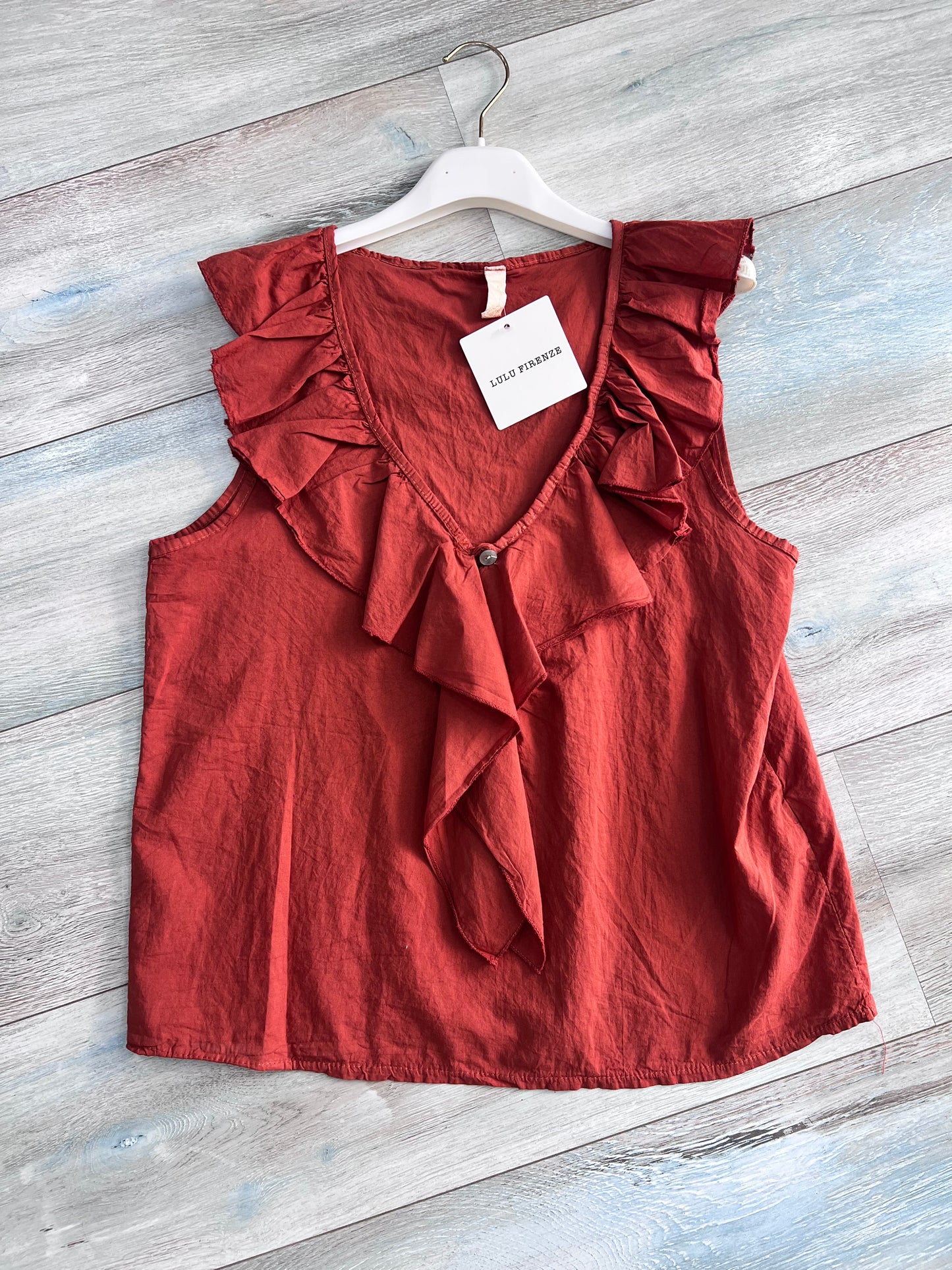 Blusa donna cotone leggero voilà colore arancio - taglia unica fino alla 46 - Frarò
