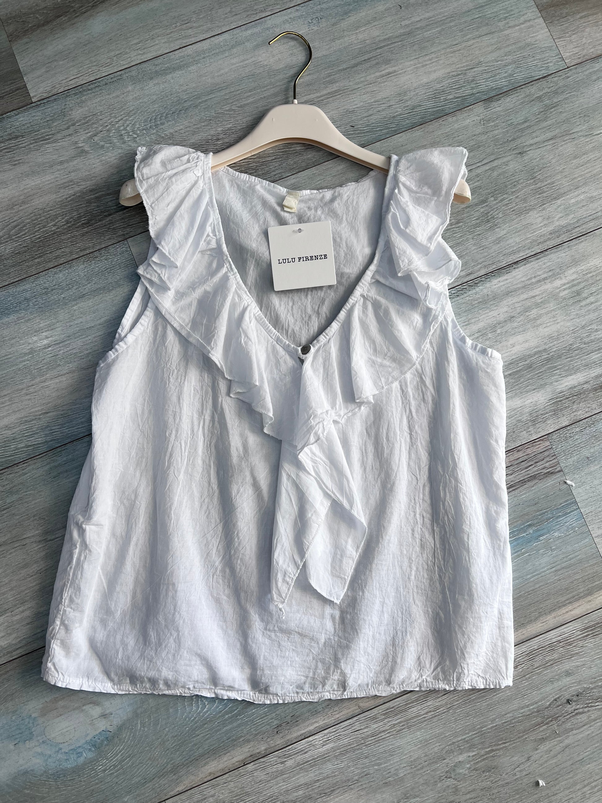 Blusa donna cotone leggero voilà colore bianco - taglia unica fino alla 46 - Frarò
