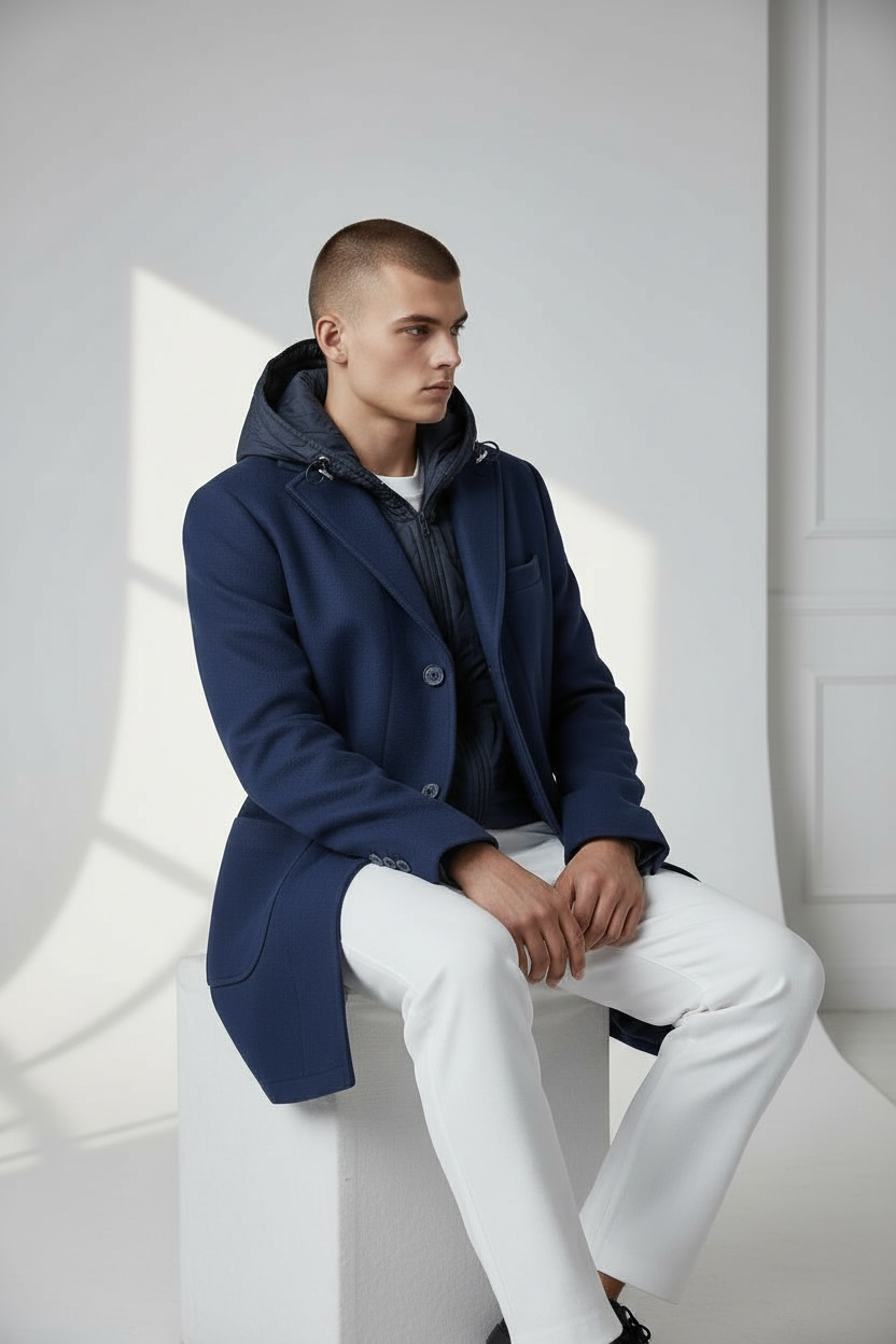 Dettaglio bottoni e chiusura cappotto baronetto - qualità superiore