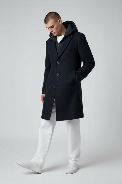 Cappotto invernale uomo con cappuccio rimovibile - comfort e stile