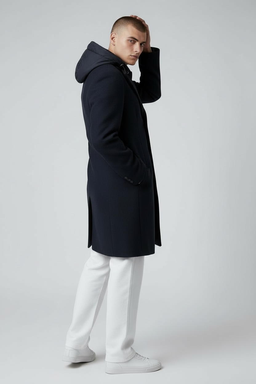 Dettaglio tessuto e lavorazione cappotto baronetto premium