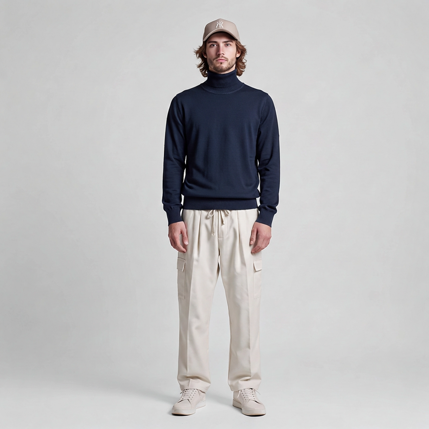 Pantalone Cargo Uomo | Panna & Nero