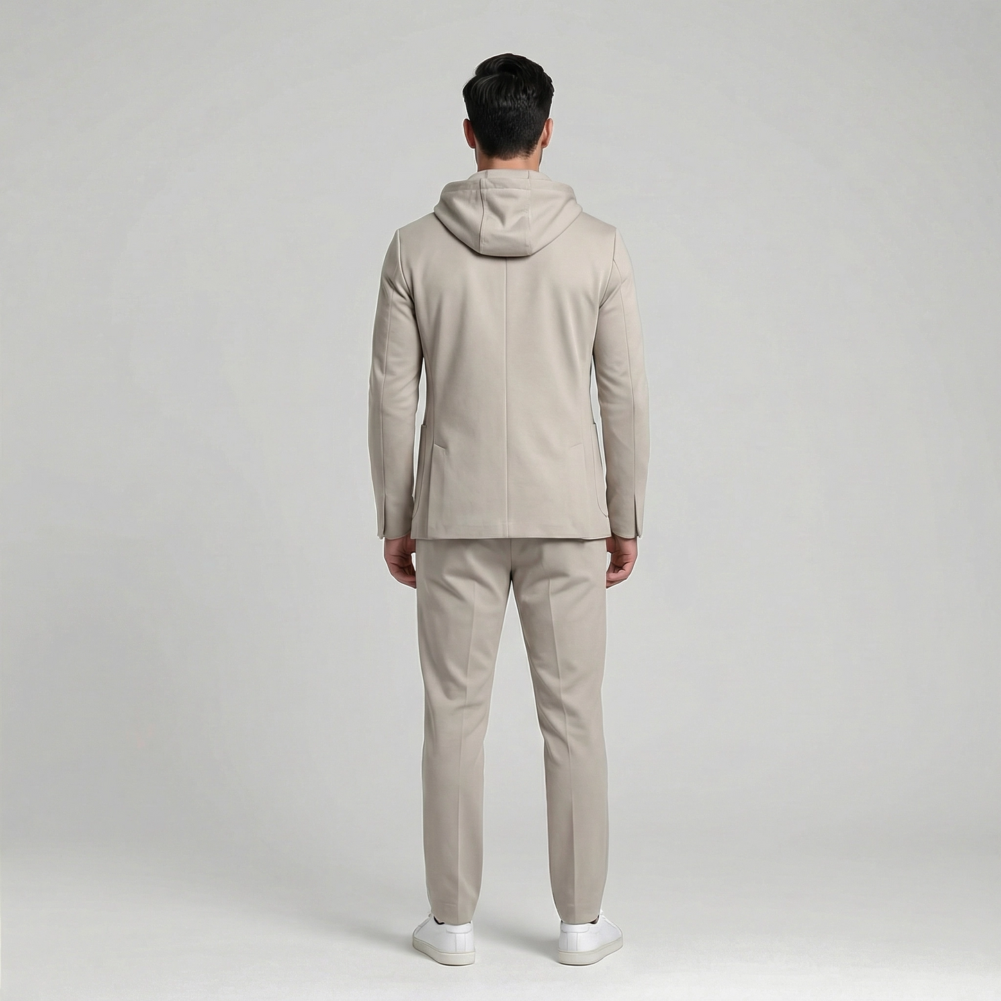 Abito Uomo MEG Beige – Completo Giacca e Pantalone in Punto Milano Made in Italy
vista posteriore