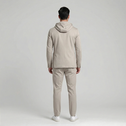 Abito Uomo MEG Beige – Completo Giacca e Pantalone in Punto Milano Made in Italy
vista posteriore