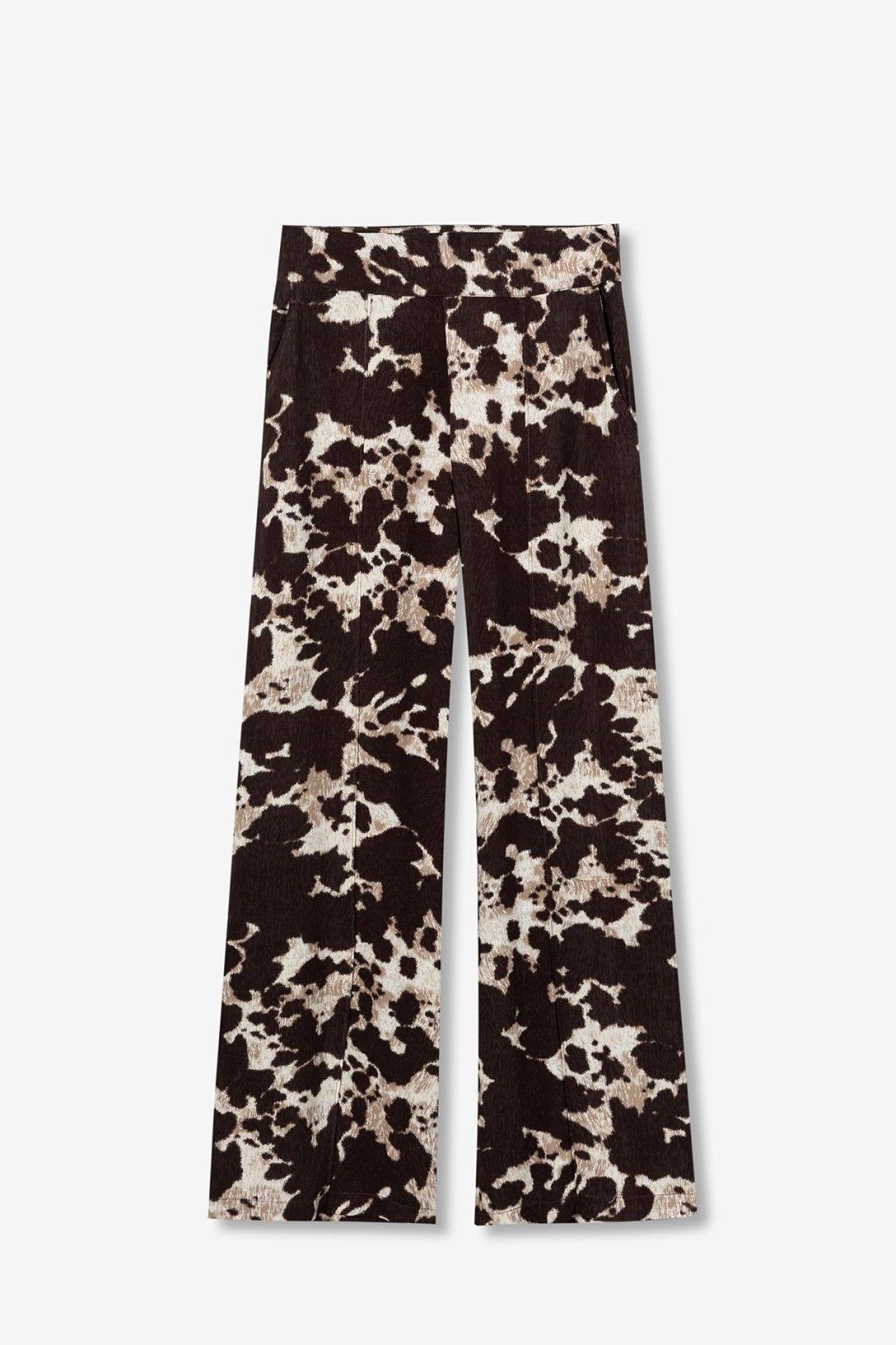 "Pantalone palazzo donna Qatar_B Tiffosi - Vista completa del capo con stampa animalier e dettagli"