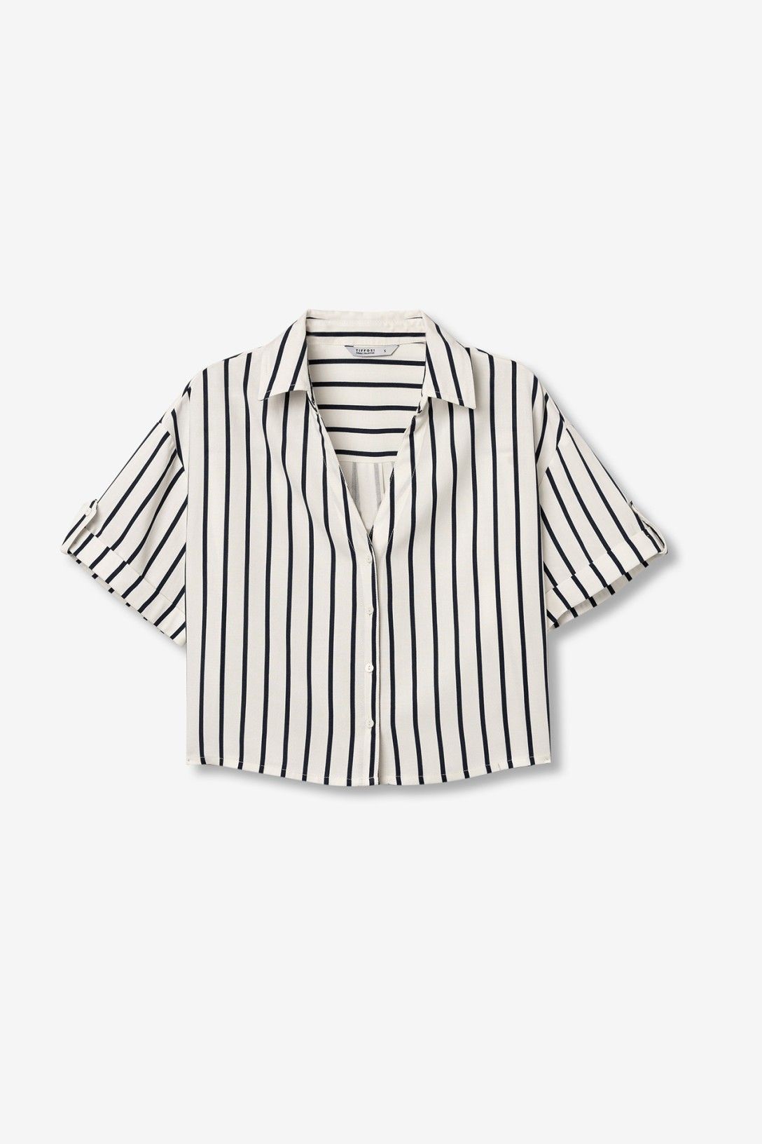 Camicia donna Activea a righe verticali in blu - collezione PE 26 Tiffosi