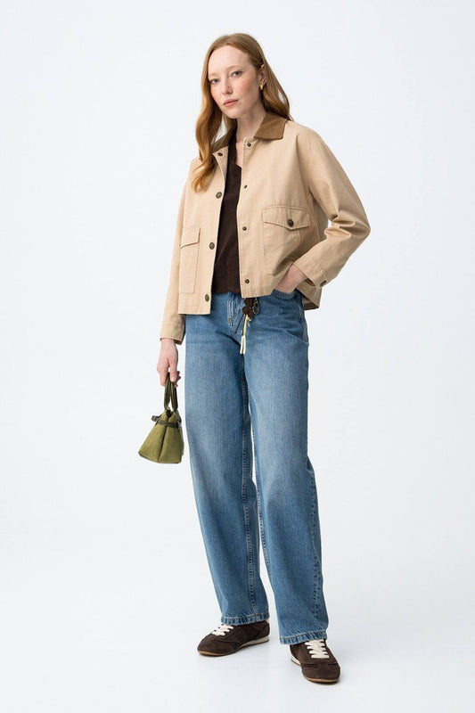 Jeans donna balloon fit Tiffosi Ava_4 lavaggio medio vita alta gamba larga - vista frontale
