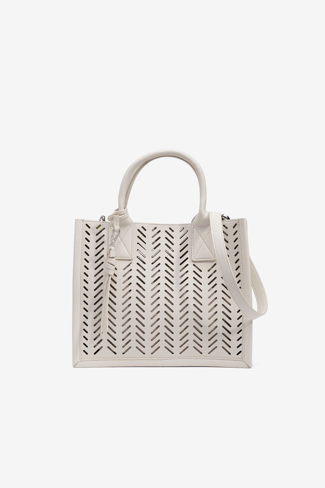 Borsa Aylan Frarò bianca strutturata — look completo outfit estivo | Frarò
