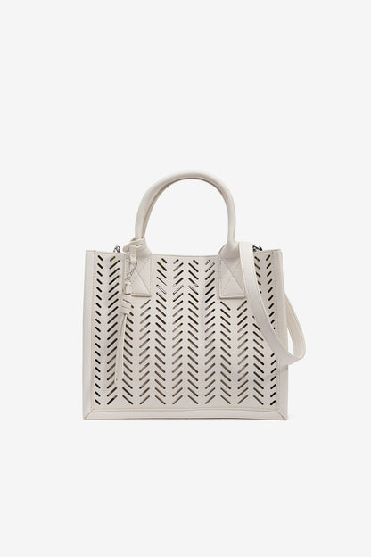 Borsa Aylan Frarò bianca strutturata — look completo outfit estivo | Frarò
