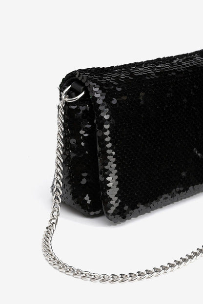 Pochette Becker nera con tracolla - vista laterale