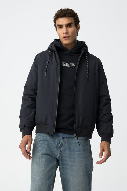 Giubbotto Belcher uomo colore blu Tiffosi - vista frontale giacca casual
