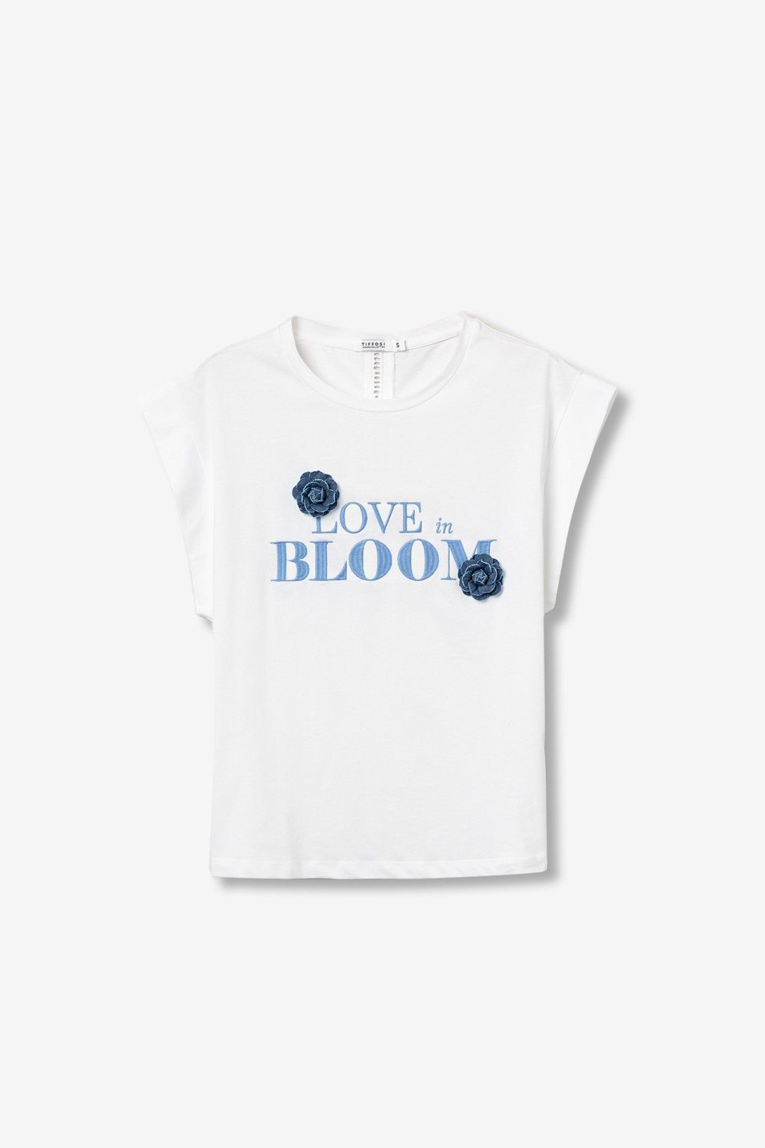 T-Shirt donna cotone Blissey bianca girocollo - maglietta mezza manica casual