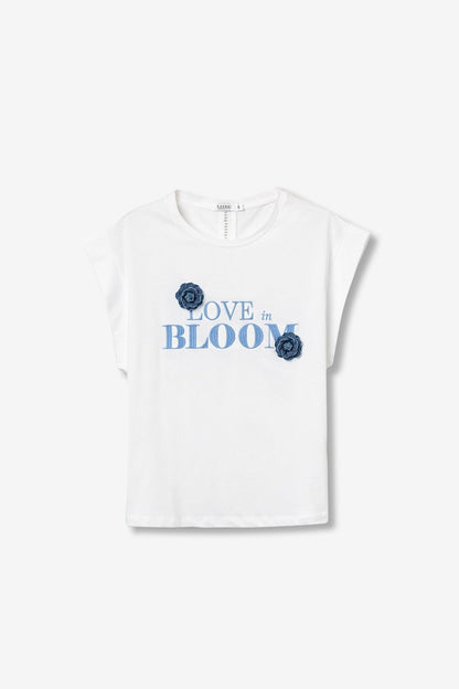 T-Shirt donna cotone Blissey bianca girocollo - maglietta mezza manica casual