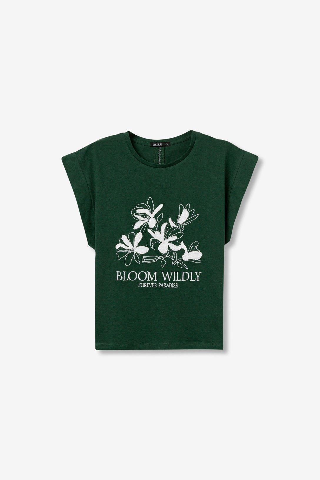 Maglietta T-shirt donna cotone Blissey verde Tiffosi - t-shirt cotone 100% mezza manica con alette
